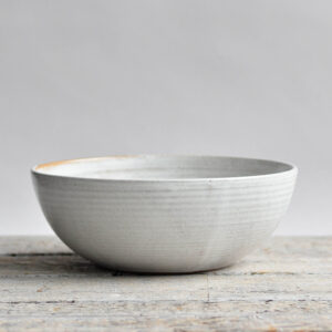 Snow White Hand-Thrown Stoneware Salad Bowl