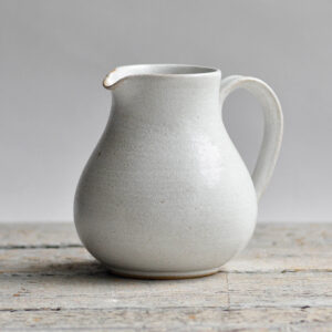 Snow White Stoneware Jug with Handle