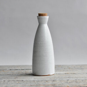 Large Snow White Stoneware Oil Bottle